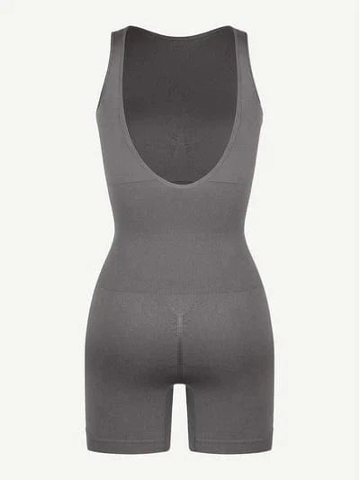 CurvyPower | UK bodysuit Low Back Shapewear Round Neck Bodysuit with Removable Pads