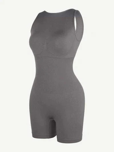 CurvyPower | UK bodysuit Low Back Shapewear Round Neck Bodysuit with Removable Pads