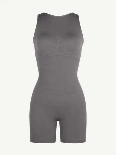 CurvyPower | UK bodysuit Low Back Shapewear Round Neck Bodysuit with Removable Pads