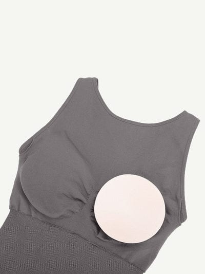 CurvyPower | UK bodysuit Low Back Shapewear Round Neck Bodysuit with Removable Pads