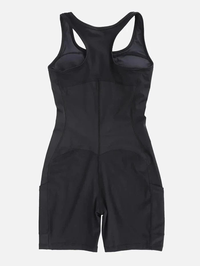 CurvyPower | UK bodysuit One Piece Shaping Bodysuit with Front Zipper and Side Pockets