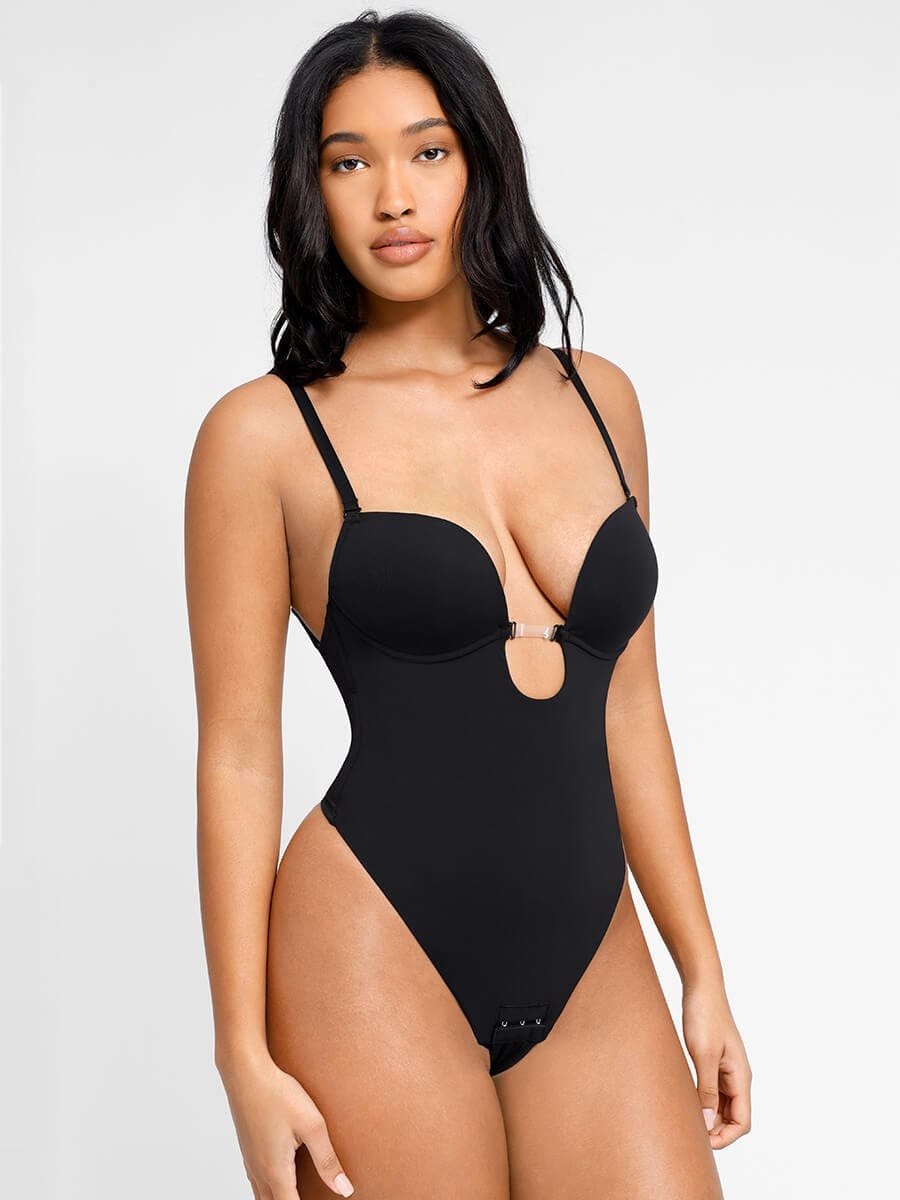 CurvyPower | UK bodysuit One Piece Thong Low Back Shapewear Bodysuit