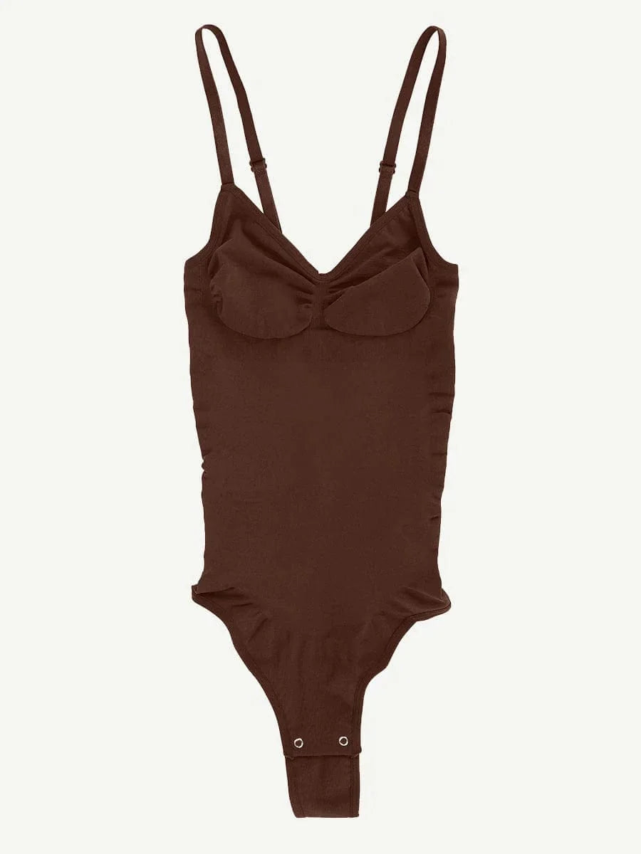 CurvyPower Bodysuit Seamless Thong Backless ShapeWear Bodysuit With Adjustable Straps