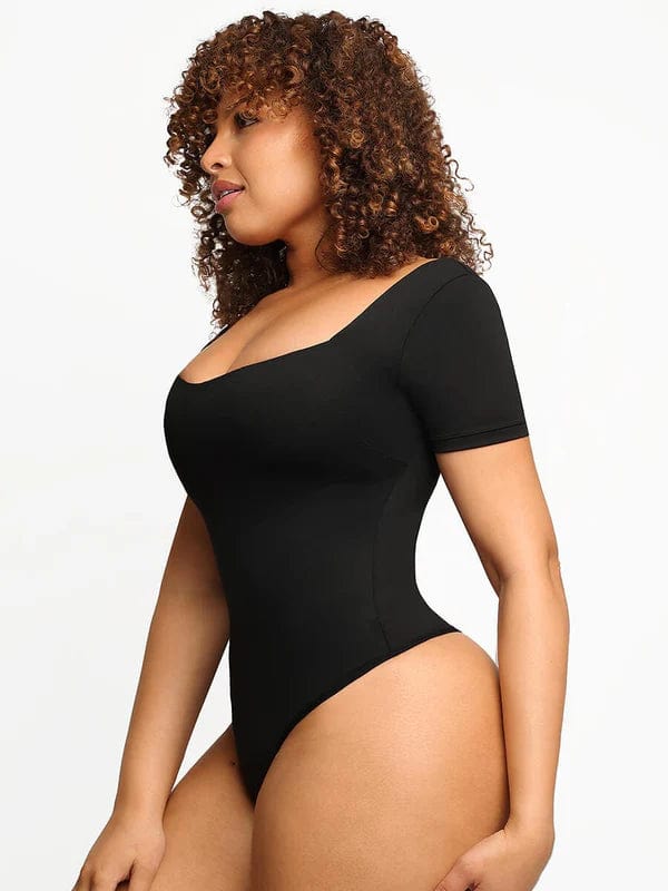 CurvyPower | UK bodysuit Square Neck Shapewear Tummy Control Bodysuit
