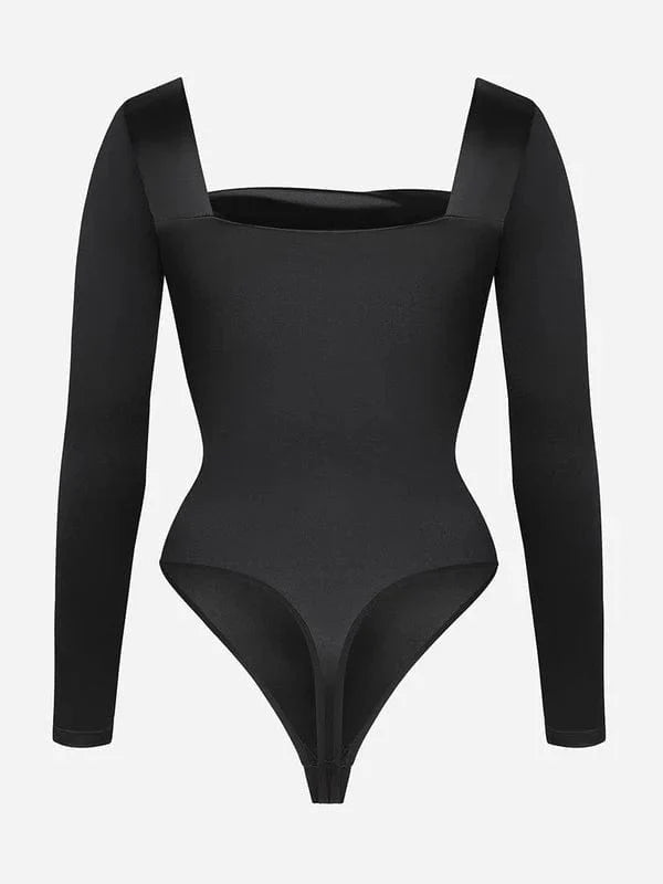 CurvyPower | UK bodysuit Square Neck Shapewear Tummy Control Bodysuit with Removable Pads