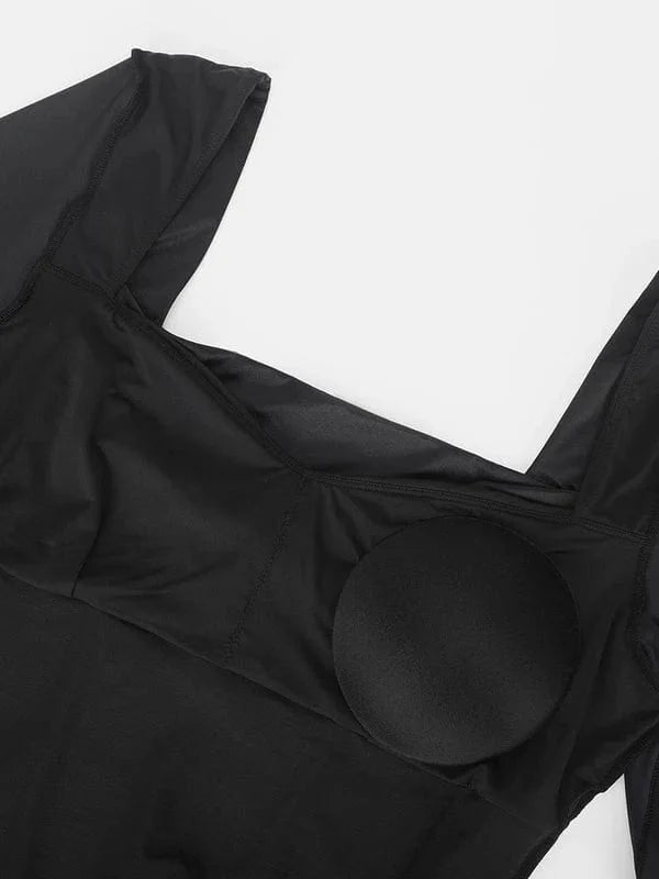 CurvyPower | UK bodysuit Square Neck Shapewear Tummy Control Bodysuit with Removable Pads