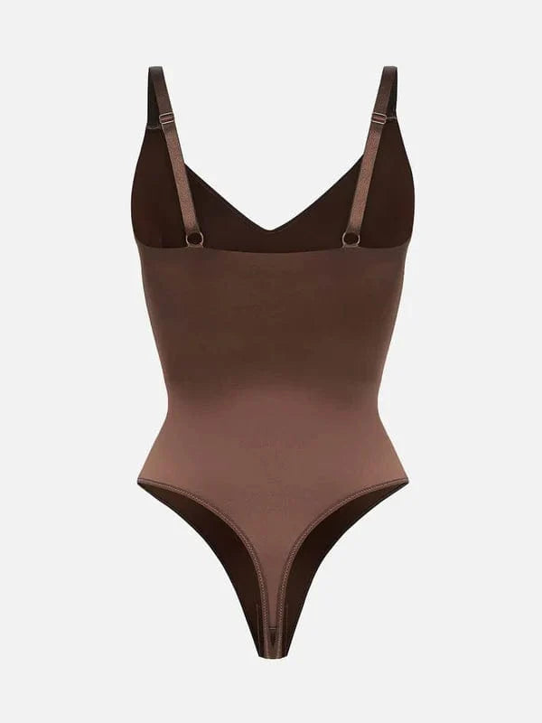 CurvyPower | UK bodysuit Tummy Control Elastic Mesh Shapewear Thong Bodysuit