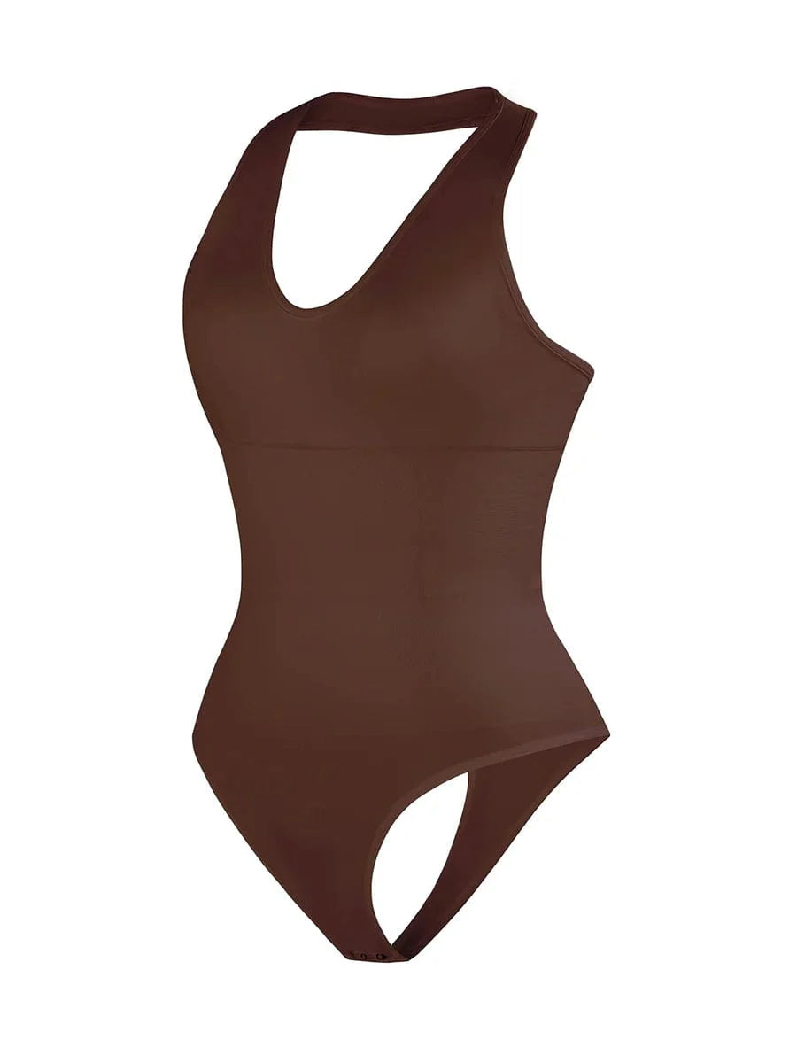CurvyPower | UK bodysuit Waist Control Hanging Neck Shapewear Bodysuit
