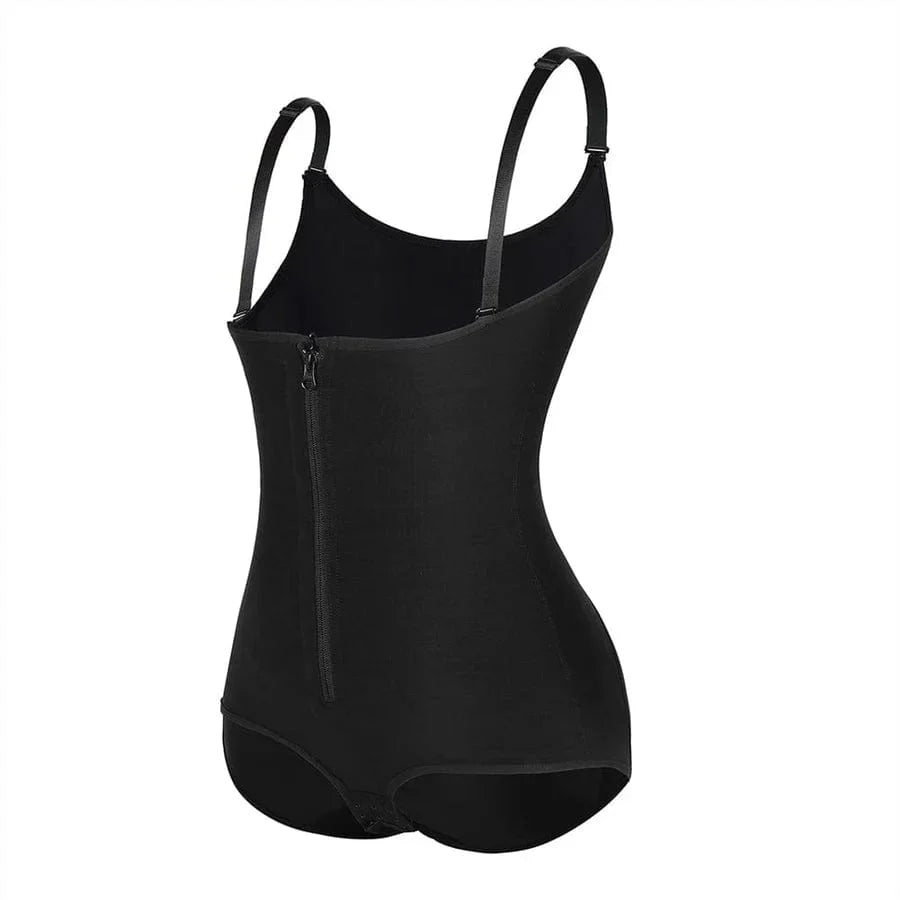 CurvyPower | UK bodysuit Waist Trainer Shapewear with Front Zipper and Adjustable Strap Bodysuit