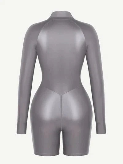 CurvyPower | UK Jumpsuit Long Sleeve Shaping Sauna Suit with Front Zipper