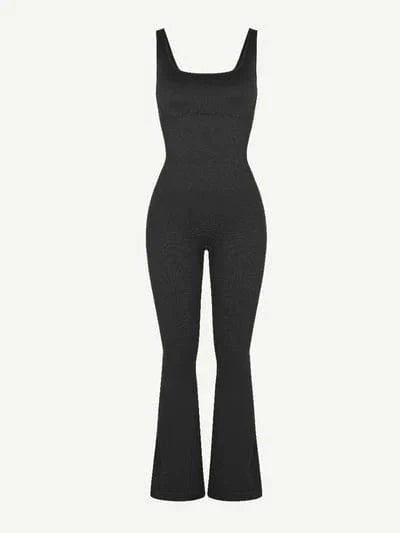 CurvyPower | UK Jumpsuit Low Back Tummy Control Flared Jumpsuit
