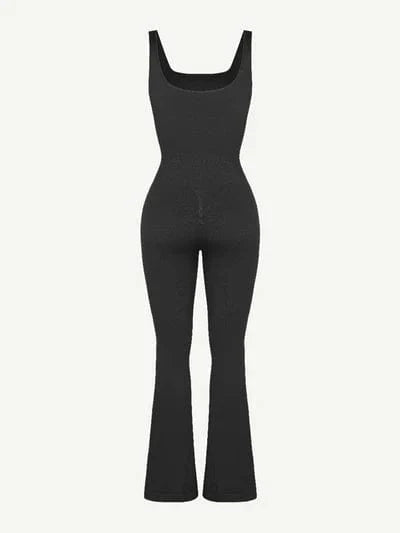 CurvyPower | UK Jumpsuit Low Back Tummy Control Flared Jumpsuit