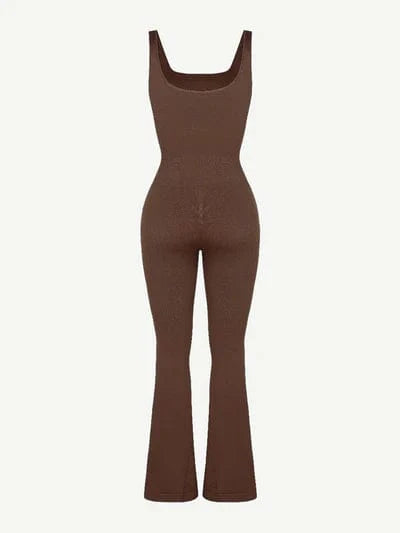 CurvyPower | UK Jumpsuit Low Back Tummy Control Flared Jumpsuit