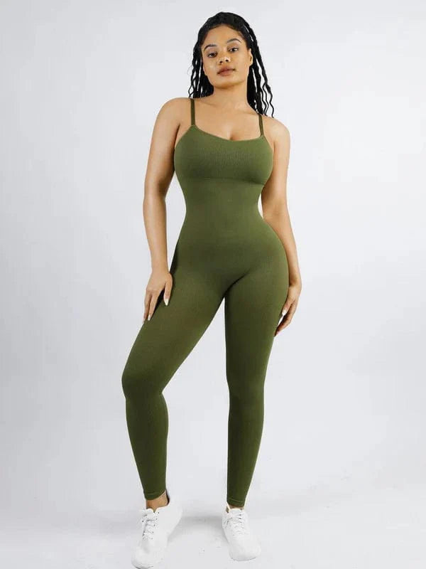 CurvyPower | UK Jumpsuit Tummy Control Shaper Jumpsuit with Removable Pads
