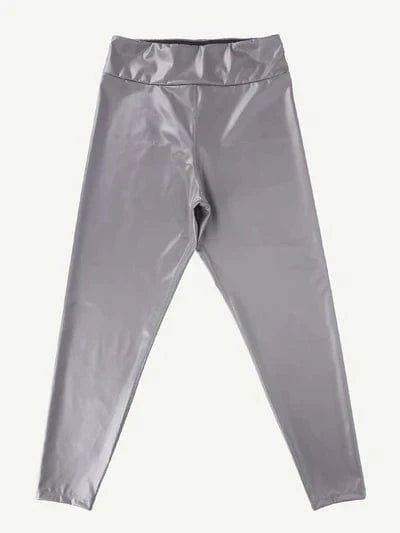 CurvyPower | UK Legging Silver Shapewear Mid-Waist Sauna Yoga Sports Legging Pants