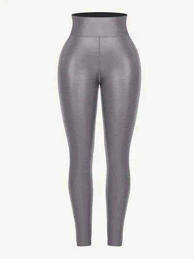 CurvyPower | UK Legging Silver Shapewear Mid-Waist Sauna Yoga Sports Legging Pants