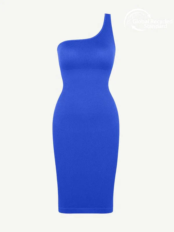 CurvyPower | UK Midi Dress Midi Dress One-Shoulder and Waist Cinching Shapewear