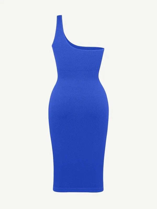 CurvyPower | UK Midi Dress Midi Dress One-Shoulder and Waist Cinching Shapewear