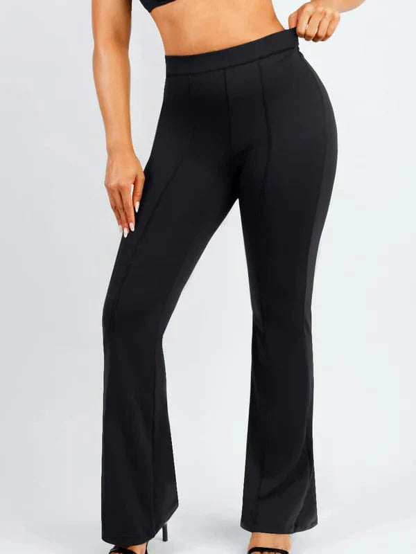 CurvyPower | UK Pants Black / S High-Waisted Flare Pants with Tummy Control and Leg Shaping