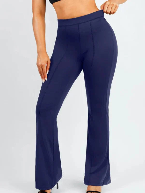 CurvyPower | UK Pants High-Waisted Flare Pants with Tummy Control and Leg Shaping