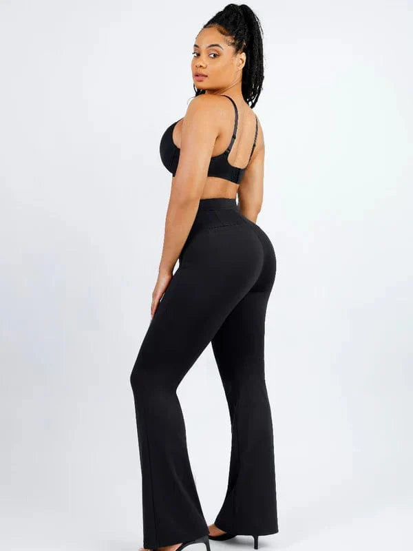 CurvyPower | UK Pants High-Waisted Flare Pants with Tummy Control and Leg Shaping