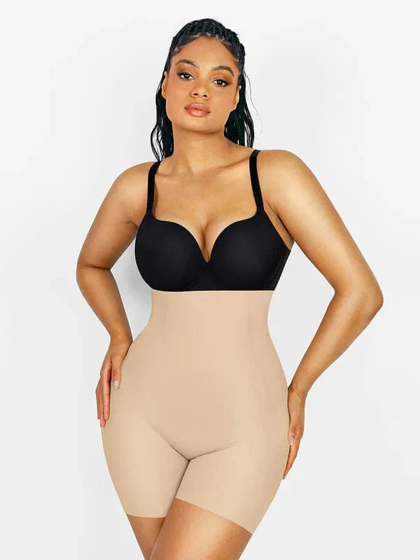 CurvyPower | UK shaper short Beige / S High Waist Trainer Shaper Shorts With Removable Bum Pads