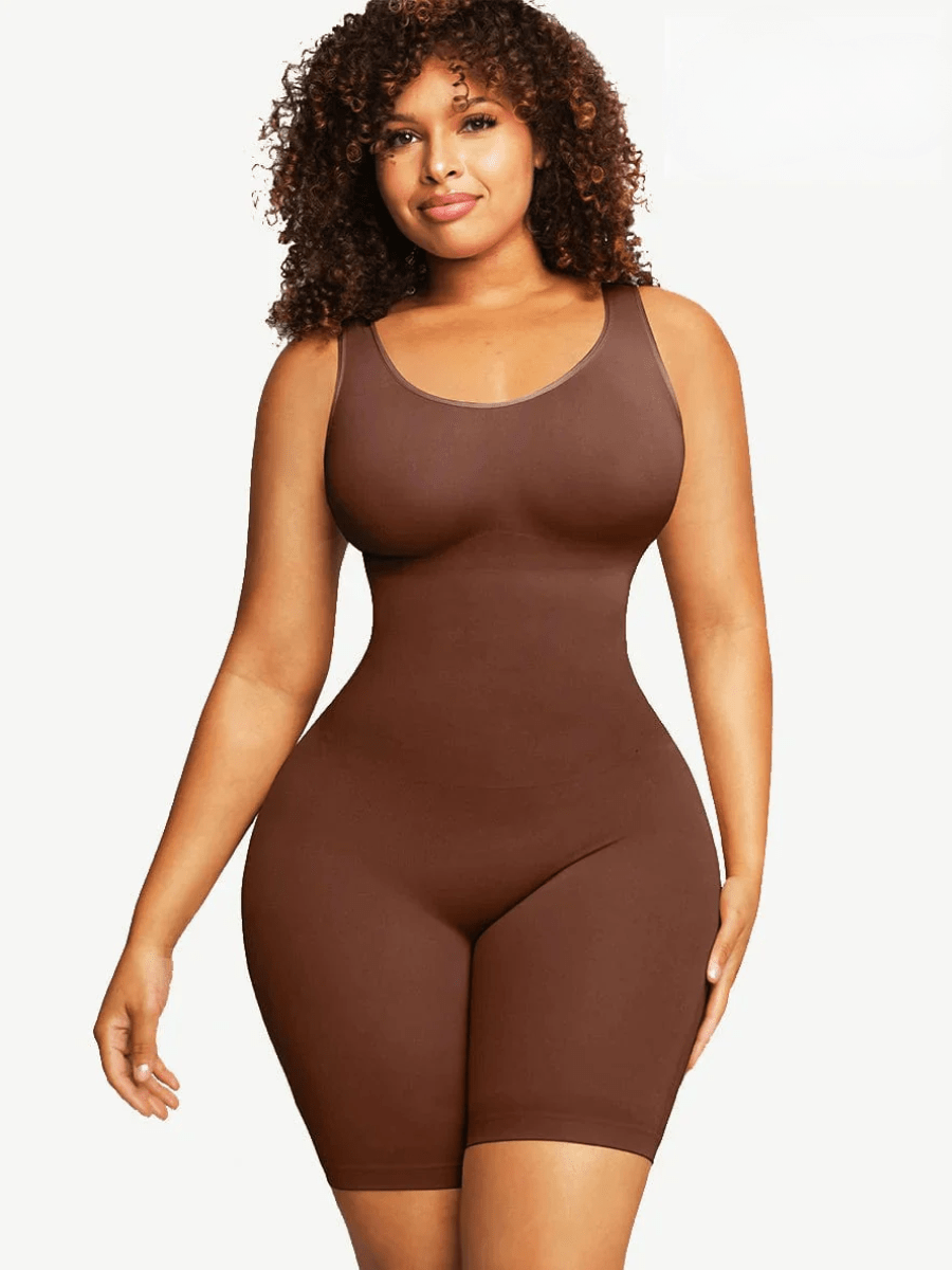 CurvyPower | UK shapewear bodysuit Dark Brown / XS/S Seamless Tummy Control Full Body Shapewear Bodysuit