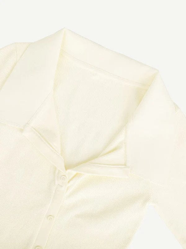 CurvyPower | UK Shirt Dress Tummy Control Retro Long Sleeve Shapewear Shirt Dress