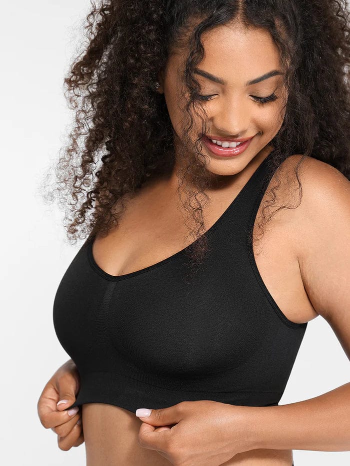 CurvyPower | UK Sports Bra Wireless Bust Support Shaper Bra with Removable Pads