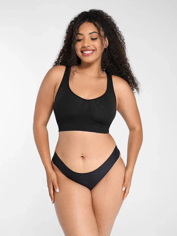 CurvyPower | UK Sports Bra Wireless Bust Support Shaper Bra with Removable Pads