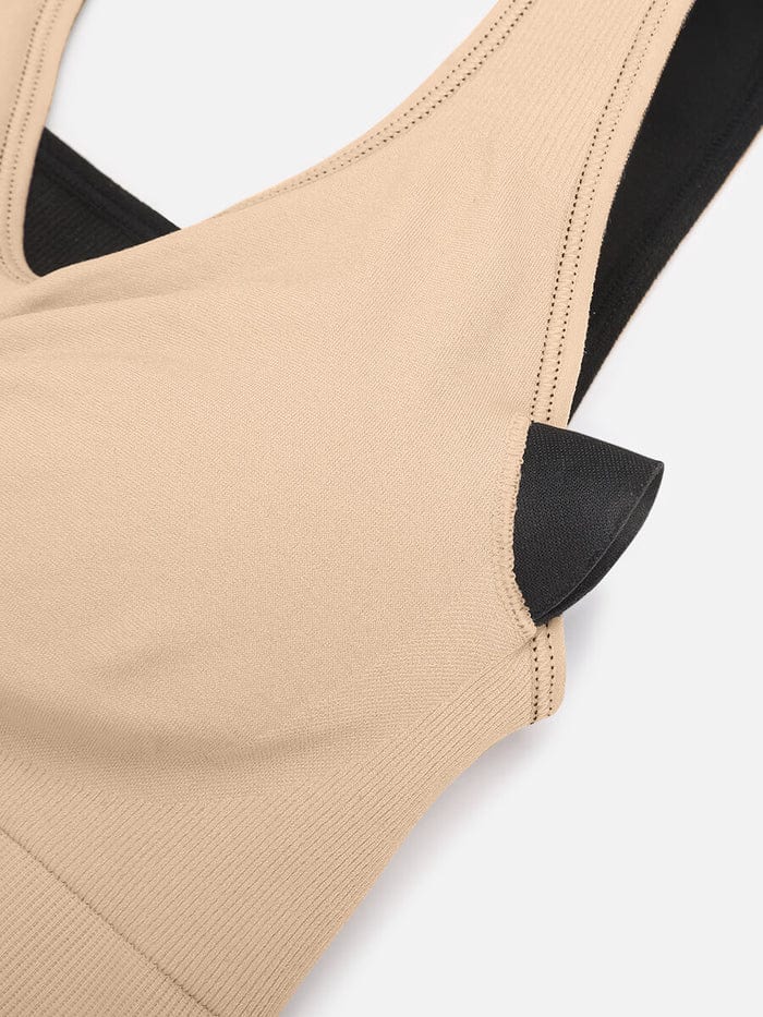 CurvyPower | UK Sports Bra Wireless Bust Support Shaper Bra with Removable Pads