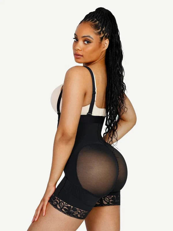 CurvyPower | UK Waist Trainer Elegant Lace Waist Trainer Compression Shapewear Shorts