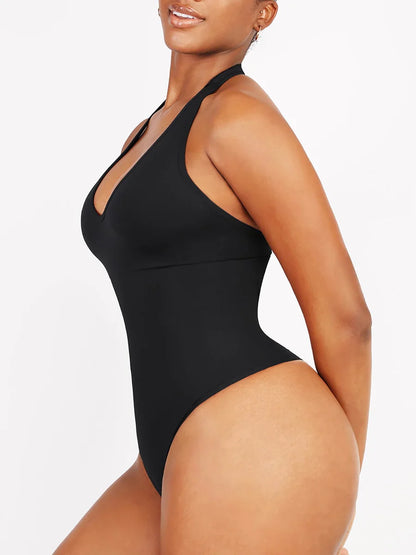 Taillenkontrolle Halterhals Shapewear Bodysuit