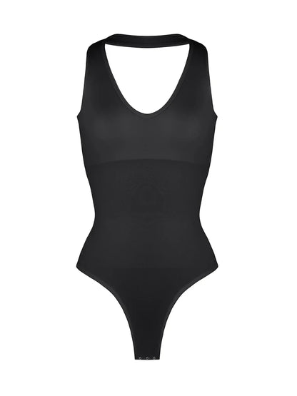 Taillenkontrolle Halterhals Shapewear Bodysuit