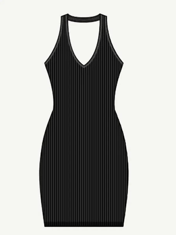 CurvyPower | UK Bodycon Halter Neck Shapewear Bodycon Midi Dress