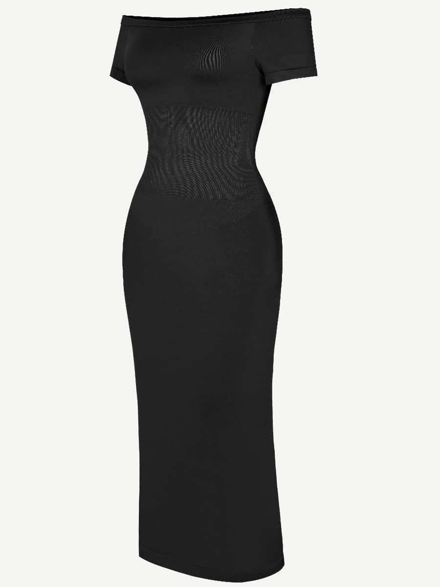 CurvyPower | UK Bodycon Short Sleeve Bodycon Shapewear Midi Dress