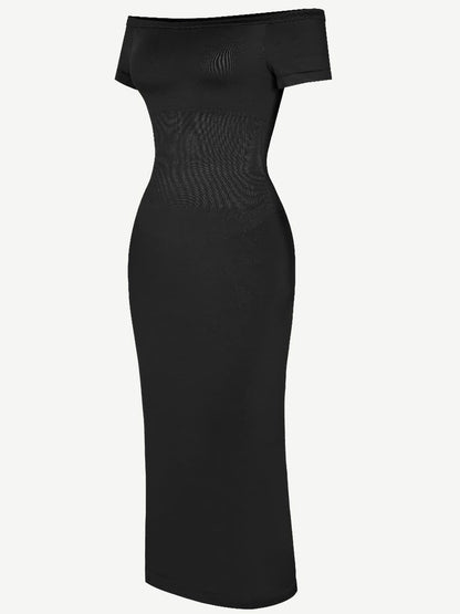 CurvyPower | UK Bodycon Short Sleeve Bodycon Shapewear Midi Dress