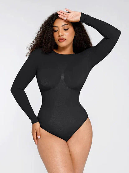 CurvyPower | UK bodysuit Black / XS/S Long Sleeve Shapewear Tummy Control Bodysuit