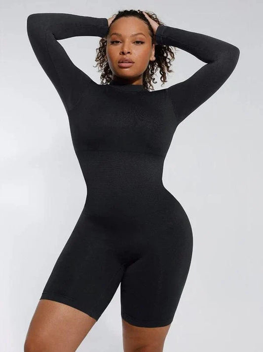 CurvyPower | UK bodysuit Black / XS/S Seamless Waist Cincher Bodysuit Shapewear with Removable Cups