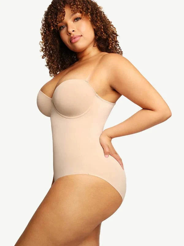 CurvyPower | UK bodysuit Bust Capped Shapewear Tummy Control Bodysuit