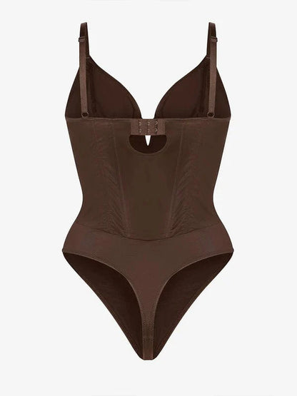 CurvyPower | UK bodysuit Deep V-Neck Tummy Control Shapewear Bodysuit