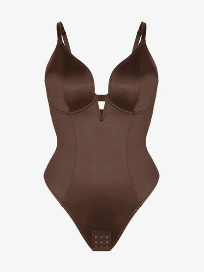 CurvyPower | UK bodysuit Deep V-Neck Tummy Control Shapewear Bodysuit
