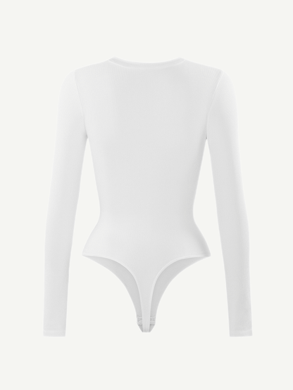CurvyPower | UK bodysuit Deep V Neck Waist Control Shapewear Thong Bodysuit