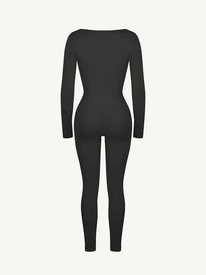 CurvyPower | UK bodysuit Deep V Whole Body Tummy Control Shaping Bodysuit