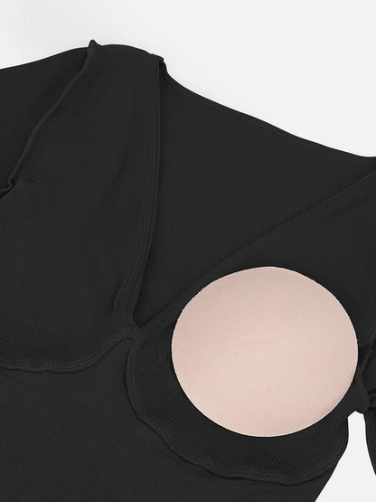 CurvyPower | UK bodysuit Deep V Whole Body Tummy Control Shaping Bodysuit
