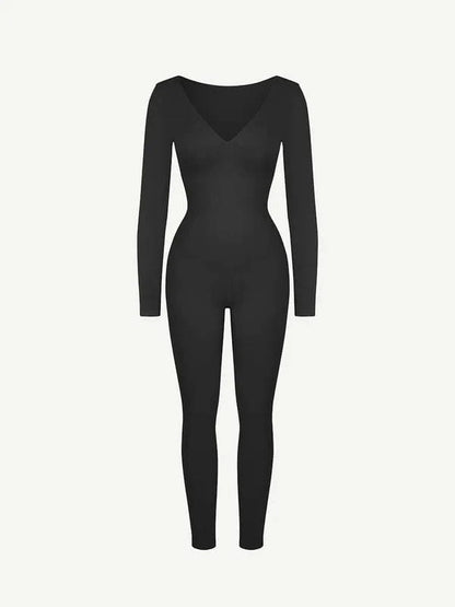 CurvyPower | UK bodysuit Deep V Whole Body Tummy Control Shaping Bodysuit