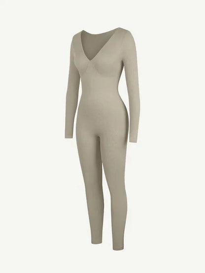 CurvyPower | UK bodysuit Deep V Whole Body Tummy Control Shaping Bodysuit
