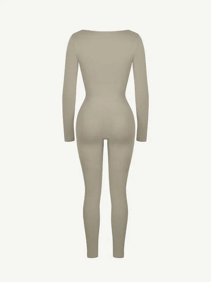 CurvyPower | UK bodysuit Deep V Whole Body Tummy Control Shaping Bodysuit