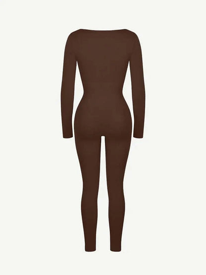 CurvyPower | UK bodysuit Deep V Whole Body Tummy Control Shaping Bodysuit