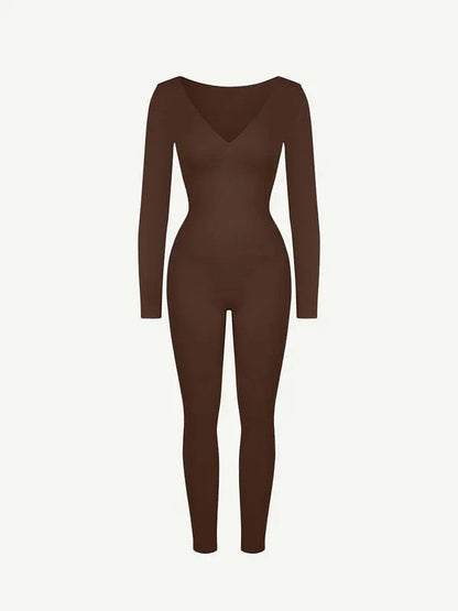 CurvyPower | UK bodysuit Deep V Whole Body Tummy Control Shaping Bodysuit